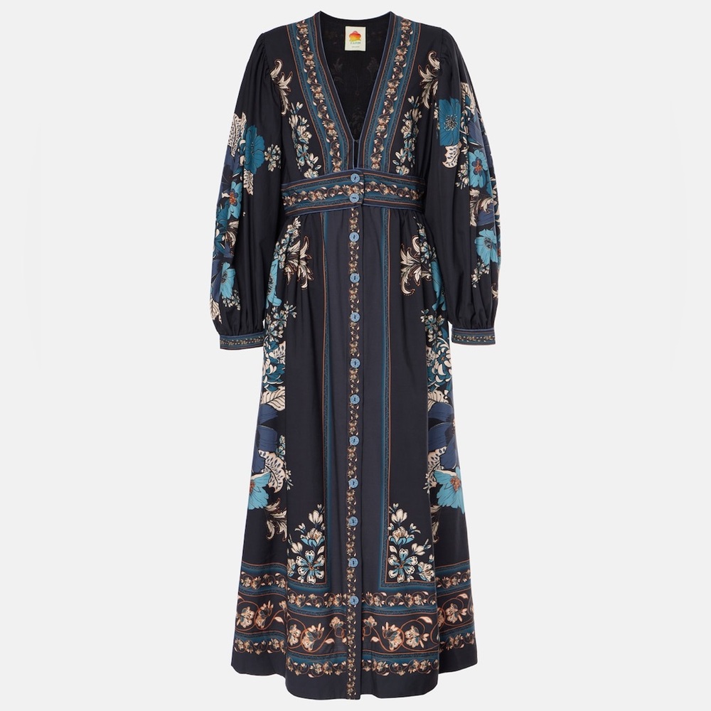 EUC, Farm Rio Midi Dress. size large